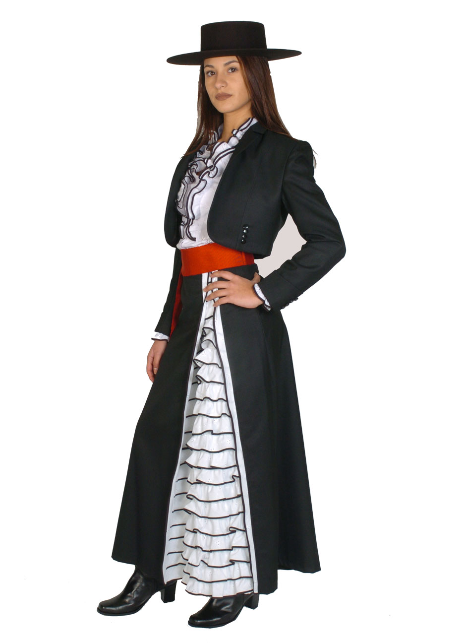 Ropón Completo Negro Con Vivo | Ropa de Dama | CATRON El auténtico traje de  huaso, Despacho a Chile y al Extranjero.