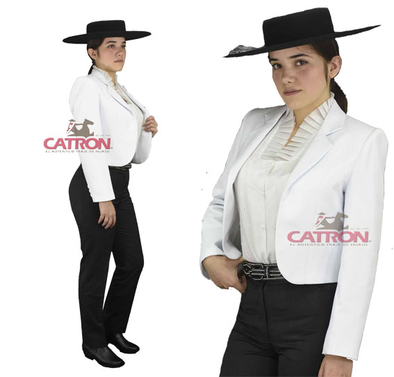 Chaqueta blanca Corralera Dama | Chaquetas | CATRON El auténtico traje de  huaso, Despacho a Chile y al Extranjero.