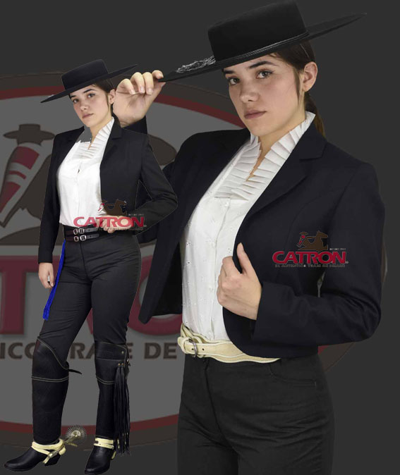 Chaqueta azul corralera dama | Ropa de Dama | CATRON El auténtico traje de  huaso, Despacho a Chile y al Extranjero.